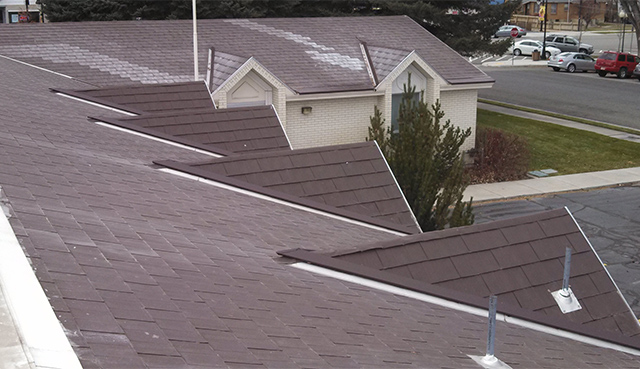An example of our SnoFree™ Heated valley systems installed on a shingle roof.